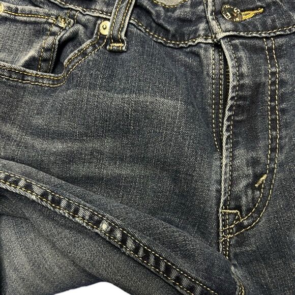 Levi 518 Jeans Womens 31x32 Superlow Blue Dark Wash Denim Mid Rise Y2K‎ Vintage - Picture 5 of 11